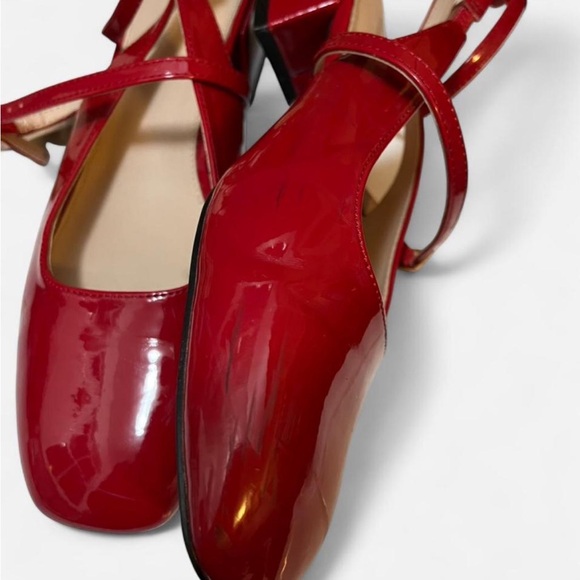 Coutgo Mary Jane Chunky Low Heels Closed Square Toe Ankle Strap Pumps Size 9.5 - Picture 5 of 8